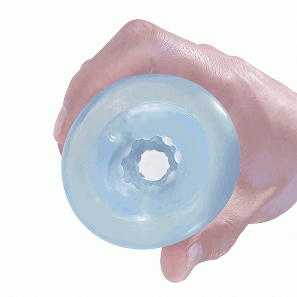 Мастурбаторы вагины - Мастурбатор с внутренней спиральной структурой и стимулирующим шариком Pretty Love - Transparent masturbator Blue, BM-009229N 4