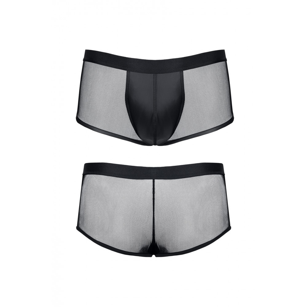 Різне - Чоловічі шорти із вставками сітки Regnes Fetish Planet та мокрим ефектом, чорні, S 2