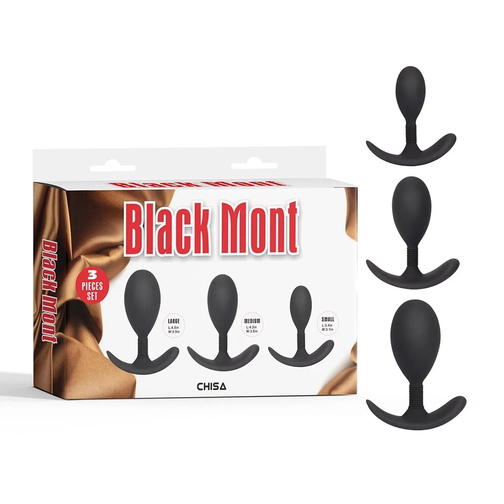 - Набор анальных пробок Chisa Black Mont, черный