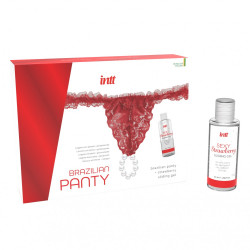 Набір з трусиків та лубриканта INTT BRAZILIAN PANTY RED