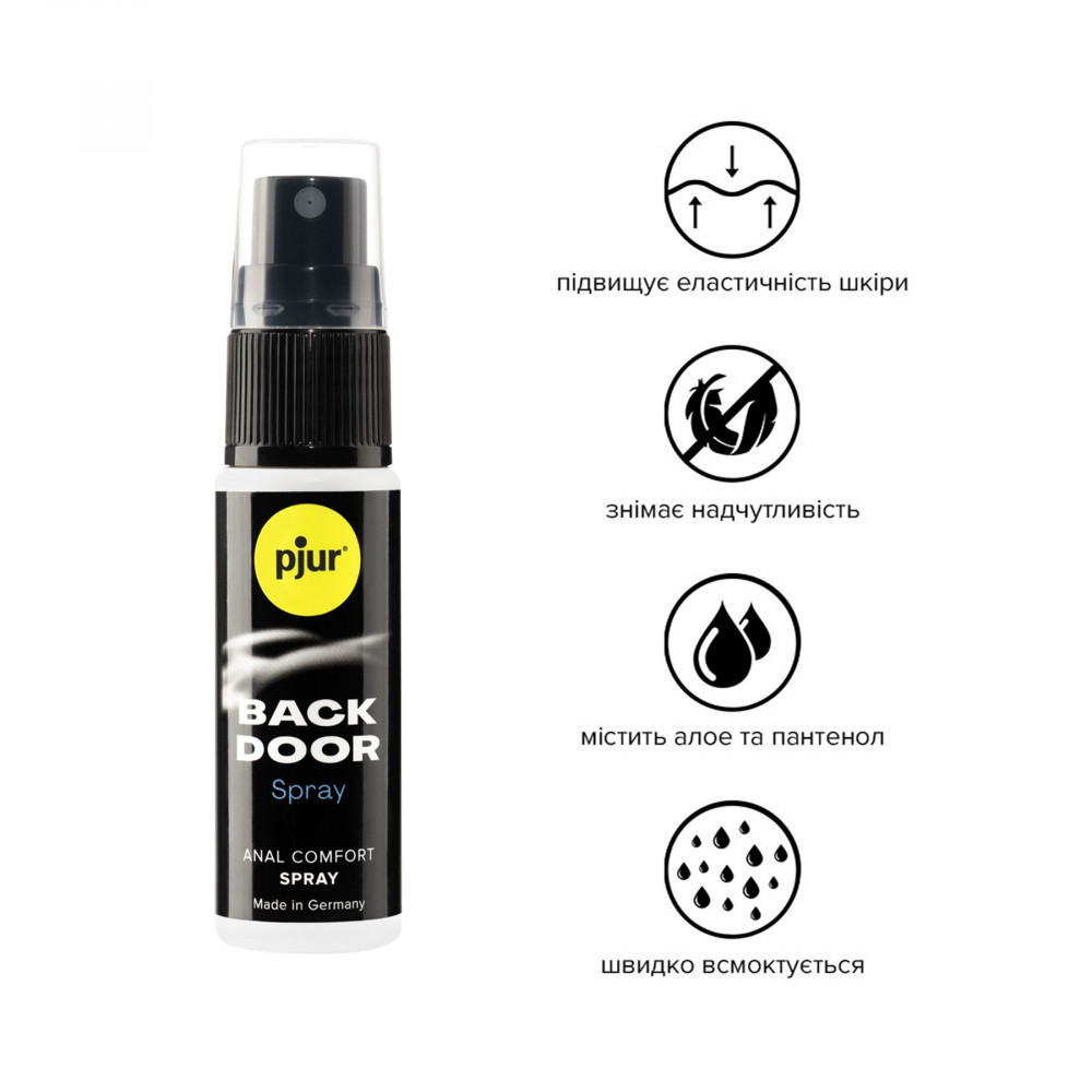 Анальные смазки - Расслабляющий анальный спрей pjur BACK DOOR spray 20 мл, с пантенолом и алоэ, концентрированный 8