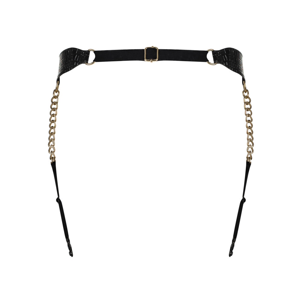 Разное - Пояс для чулок из экокожи Obsessive A767, черный, размер S/M/L 6