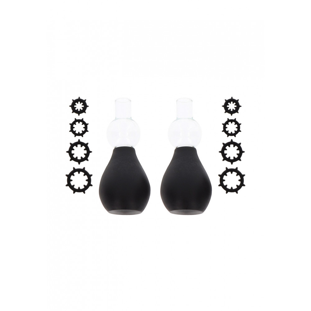 Різне - Помпи для сосків Taboom Nipple Play з набором кілець, чорні 4