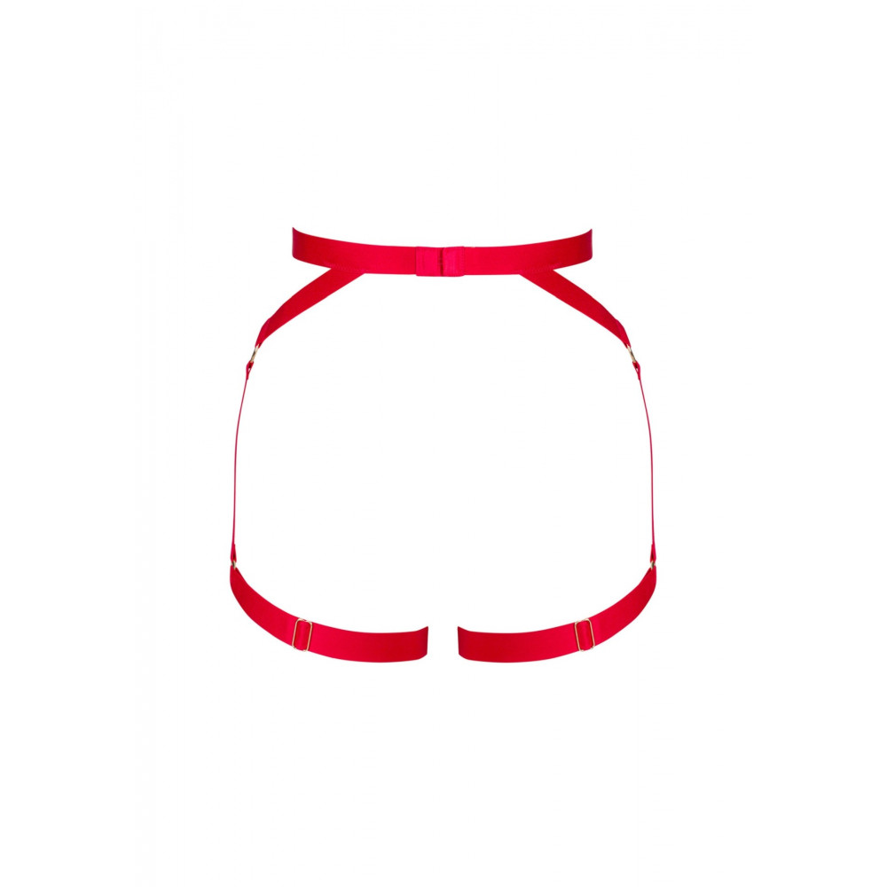 Разное - Портупея пояс Obsessive Elianes harness, красная, XS/S 7