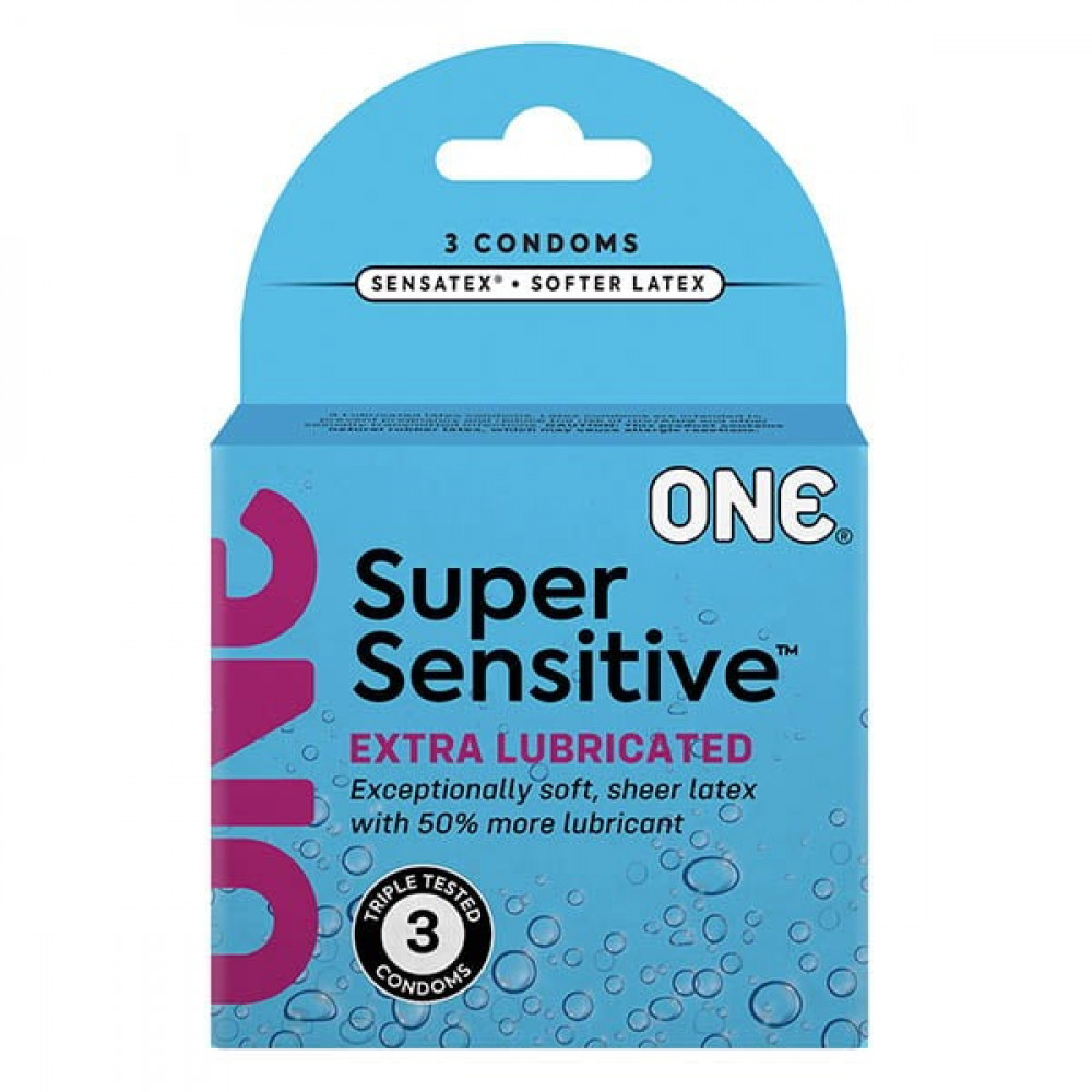 Лубриканты - Презервативы супертонкие ONE Super Sensitive (цена за упаковку, 3 шт)