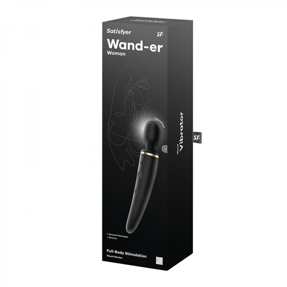 Для LGBTQ+ - Вібромасажер Satisfyer Wand-er Woman (Black/Gold), водонепроникний, потужний, розмір XXL 5