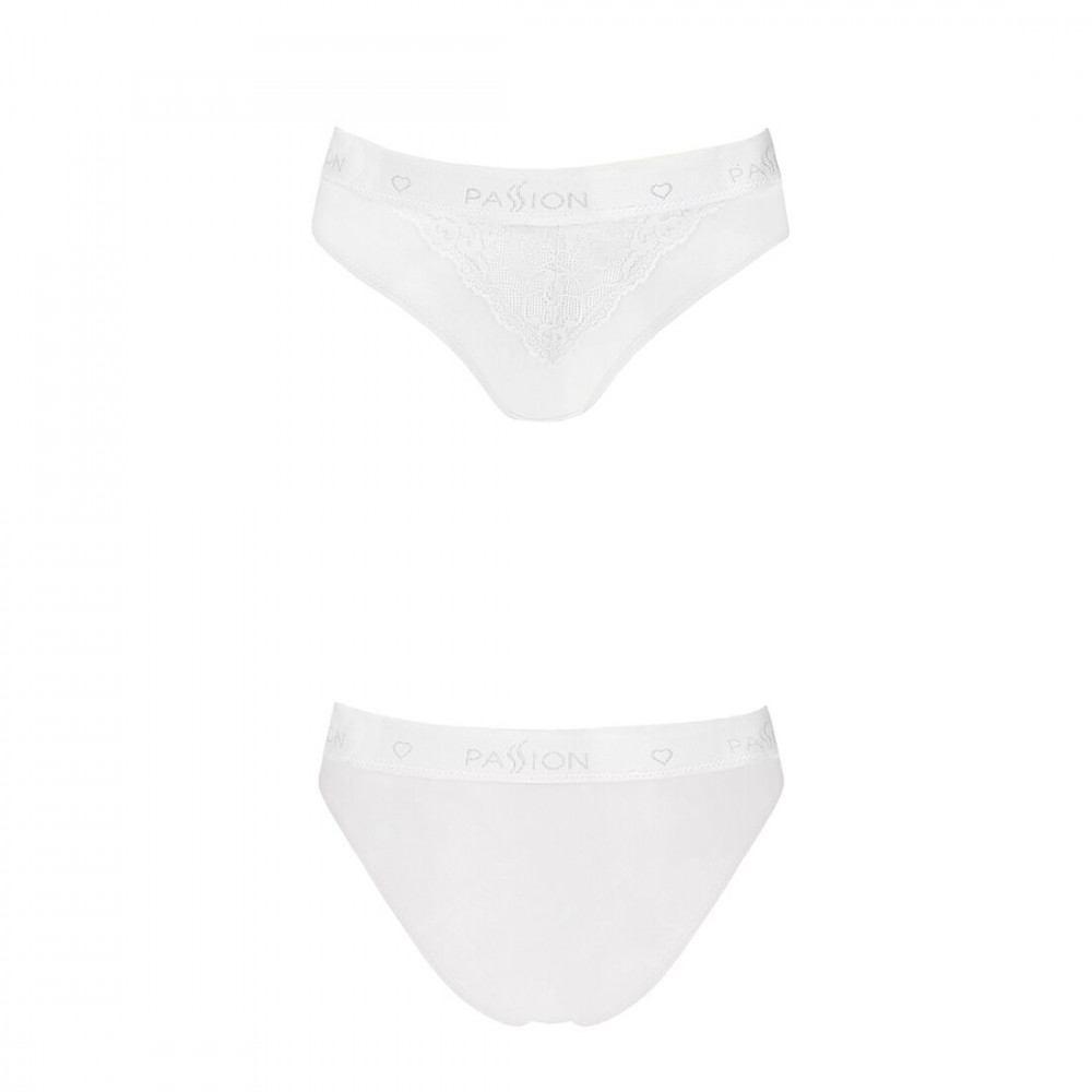 Эротические комплекты - Трусики с широкой резинкой и кружевом Passion PS001 PANTIES white, size M 2