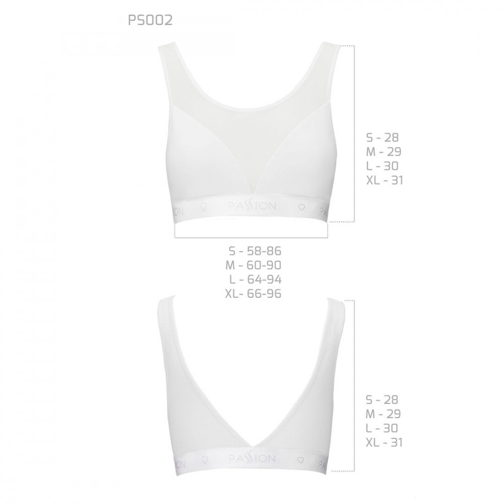 Эротические комплекты - Топ с прозрачной вставкой Passion PS002 TOP white, size XL 1