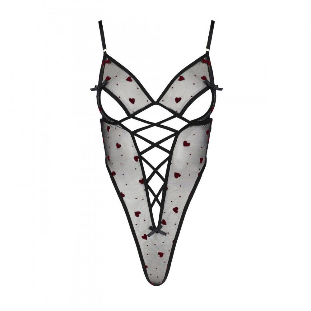 Женское эротическое белье - Эротическое боди с рисунком Passion LOVELIA BODY S/M, black 4