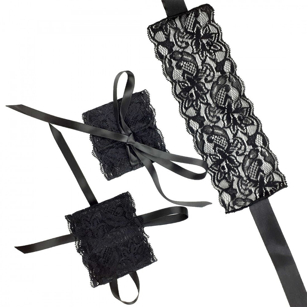 Наборы для БДСМ - Эротический набор повязка на глаза и наручники Blindfold and Handcuffs Aria 2