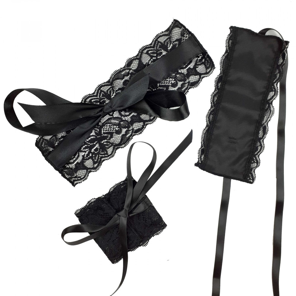 Наборы для БДСМ - Эротический набор повязка на глаза и наручники Blindfold and Handcuffs Aria 1