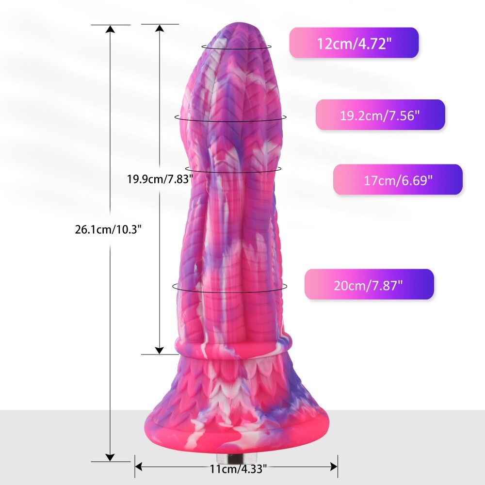 Дилдо - Фаллоимитатор для секс-машин Hismith 10.3″ Silicone Monster Dildo Series, система крепления KlicLok 2