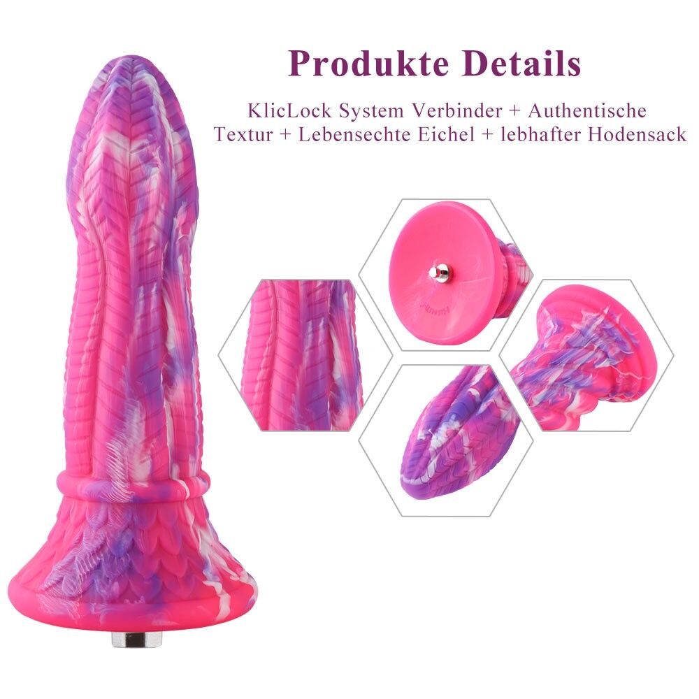 Дилдо - Фаллоимитатор для секс-машин Hismith 10.3″ Silicone Monster Dildo Series, система крепления KlicLok 3