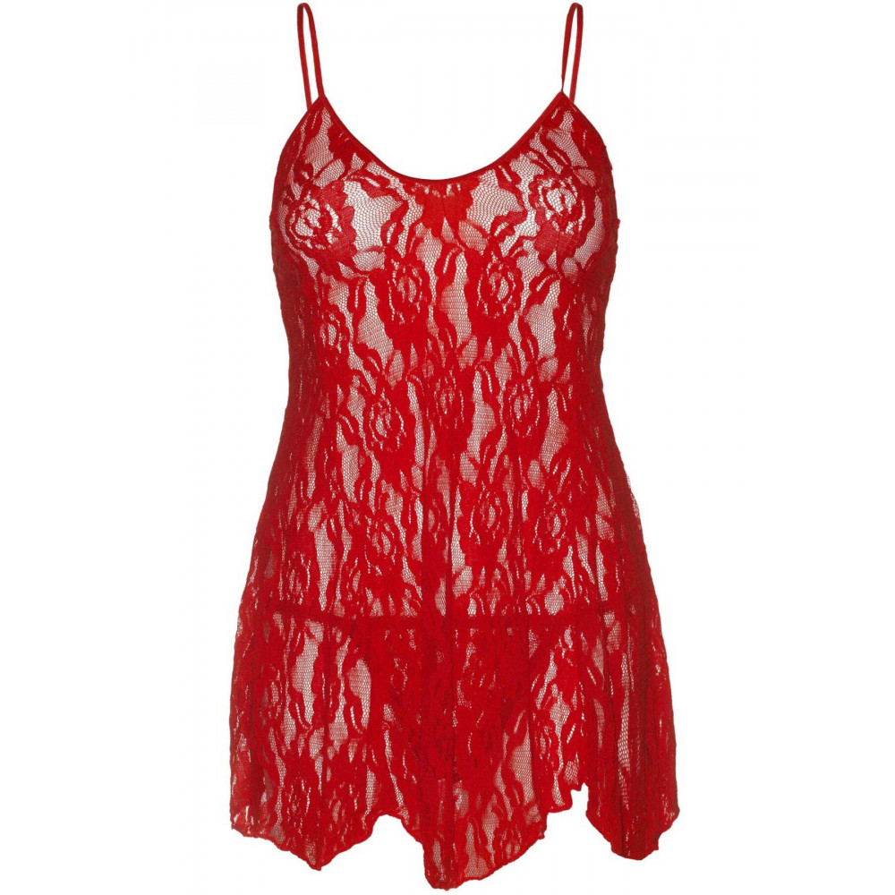 Эротические пеньюары и сорочки - Пеньюар Leg Avenue Rose Lace Flair Chemise Red One Size 4