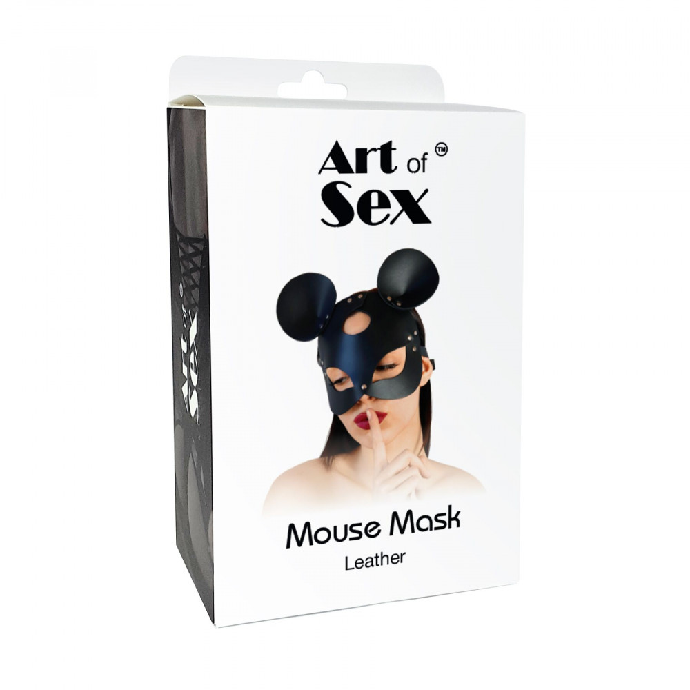 Маски - Кожаная маска зайки Art of Sex - Mouse Mask, цвет Белый 1