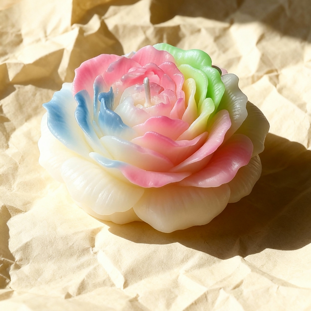 Різне - Свічка люмінесцентна півонія GlowKink низькотемпературна, різнокольорова, L 7