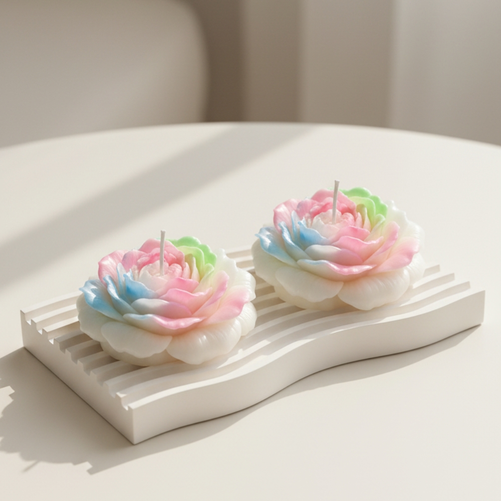 Різне - Свічка люмінесцентна півонія GlowKink низькотемпературна, різнокольорова, L 9