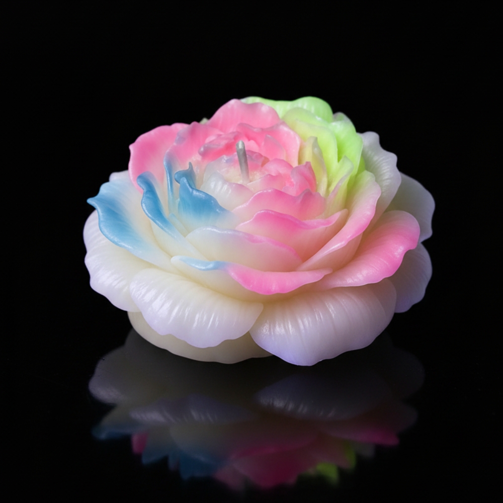 Різне - Свічка люмінесцентна півонія GlowKink низькотемпературна, різнокольорова, L 6