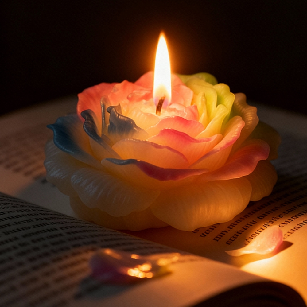 Різне - Свічка люмінесцентна півонія GlowKink низькотемпературна, різнокольорова, L 5