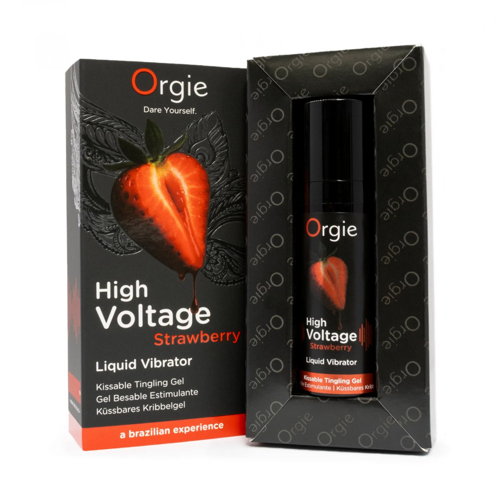 - Жидкий вибратор Orgie High Voltage – Strawberry, 15 мл, эффект мурашек, очень мощный, вкус клубники 2