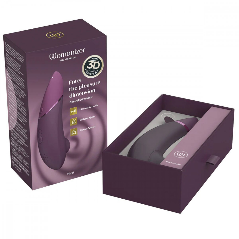 Вакуумный вибратор - Вакуумный клиторальный стимулятор Womanizer Next Dark Purple, 3D Pleasure Air, 14 уровней интенсивности 6
