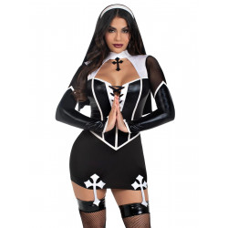 Костюм монашки Leg Avenue Holy Hottie Dress S