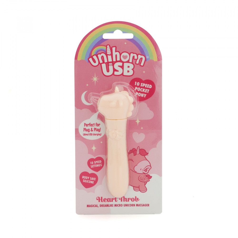 Вибропули и мини-вибраторы - Вибратор-единорожка Unihorn USB Bullet – Heart Throb, вибропуля, USB-зарядка, 10 режимов 5