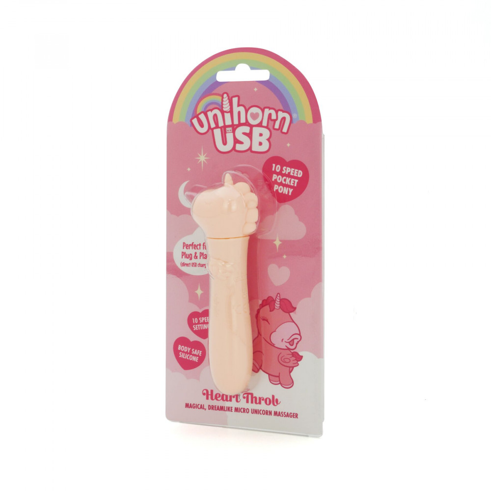 Вибропули и мини-вибраторы - Вибратор-единорожка Unihorn USB Bullet – Heart Throb, вибропуля, USB-зарядка, 10 режимов 2