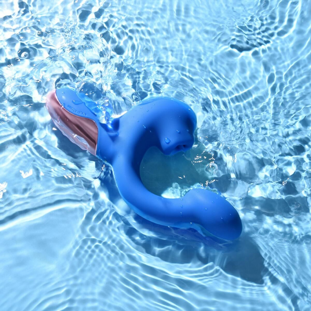 Вибратор-кролик - Смарт-вибратор Magic Motion Ponder Blue, двойная стимуляция, виброяйцо+язычок для клитора 8