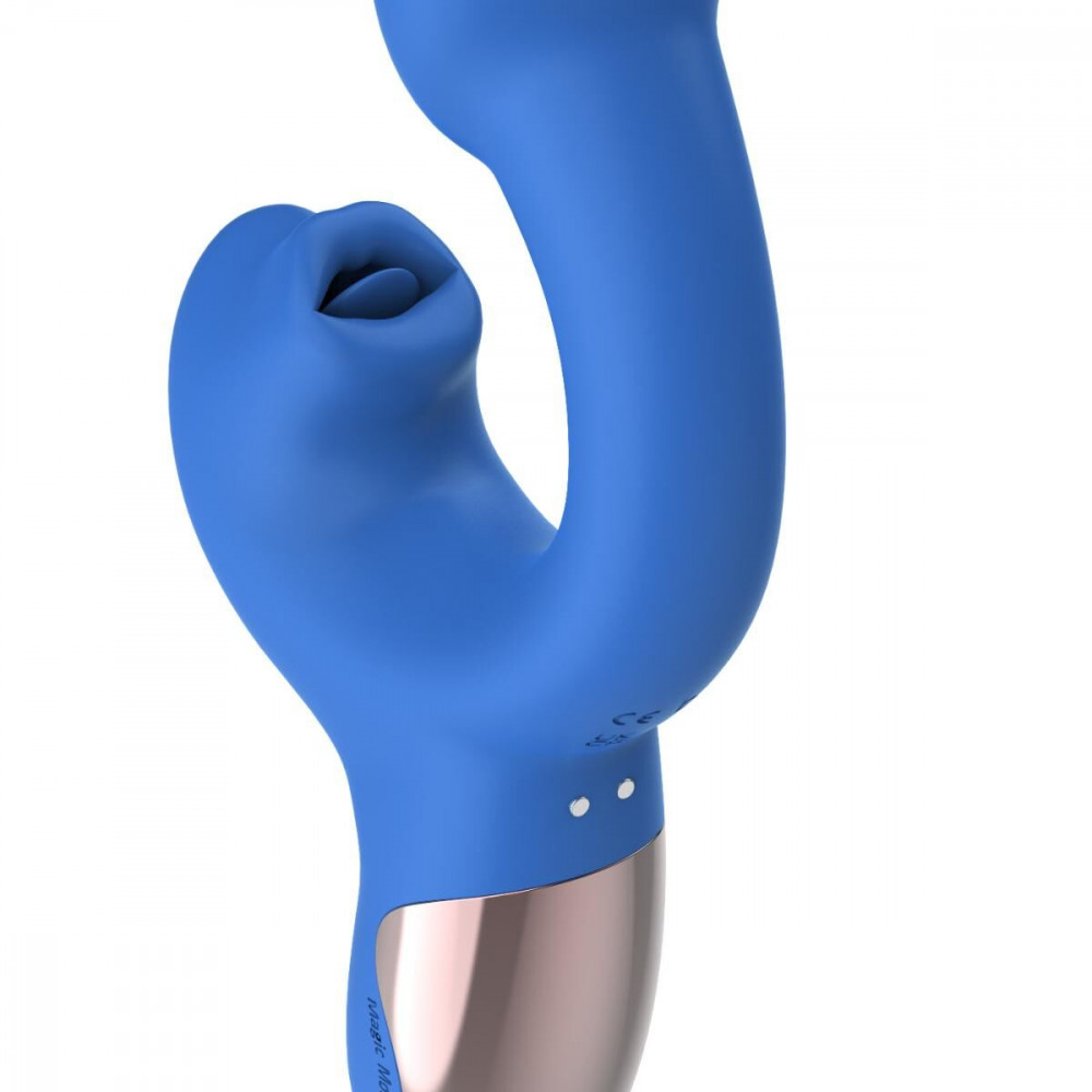 Вибратор-кролик - Смарт-вибратор Magic Motion Ponder Blue, двойная стимуляция, виброяйцо+язычок для клитора 1