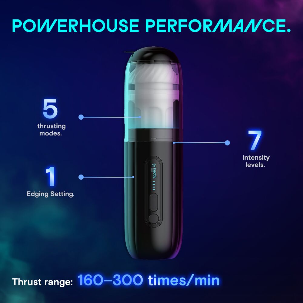 Мастурбаторы с вибрацией - Смарт-мастурбатор Kaotik Labs The Shockwave, режим edging, имитация фрикций 7