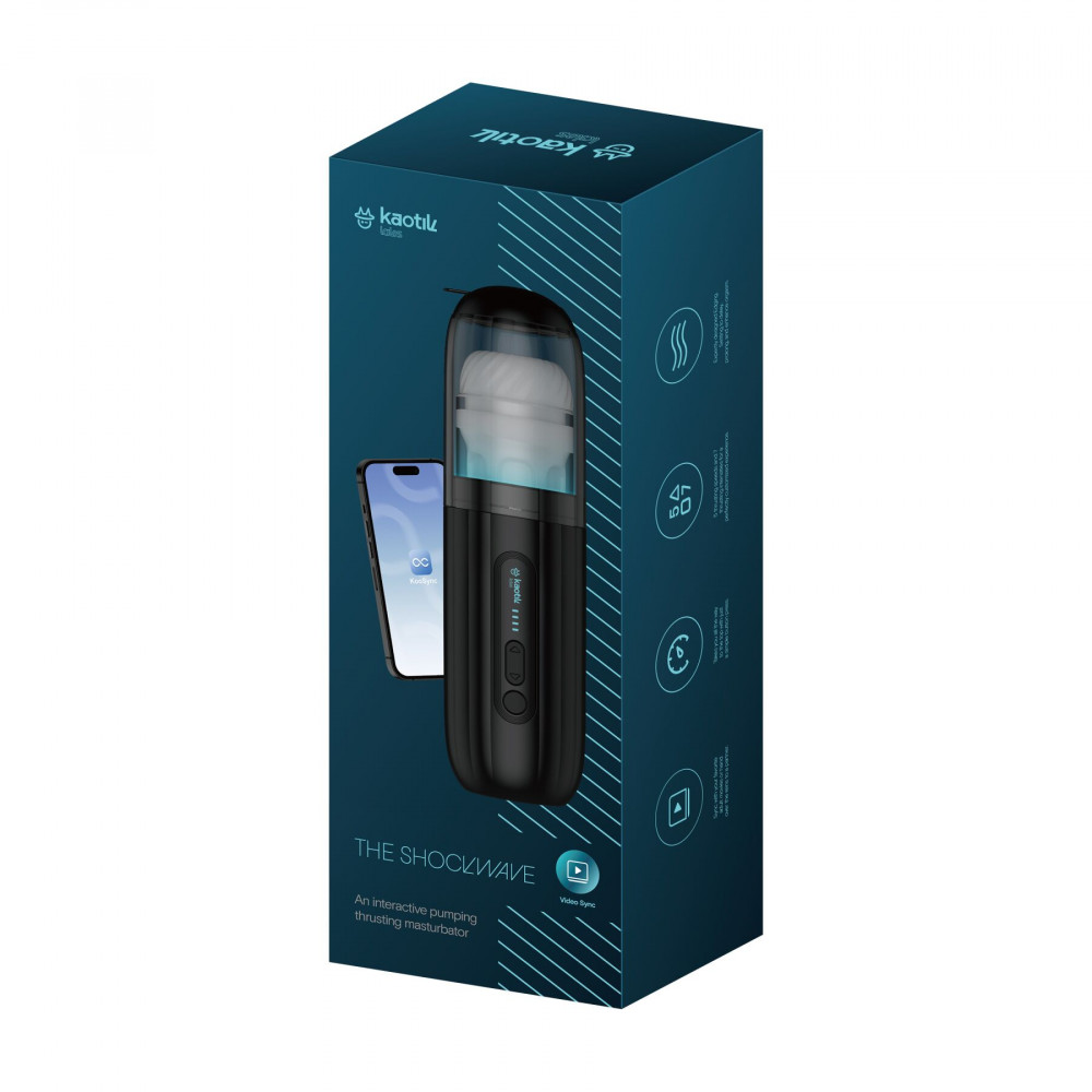 Мастурбаторы с вибрацией - Смарт-мастурбатор Kaotik Labs The Shockwave, режим edging, имитация фрикций 11