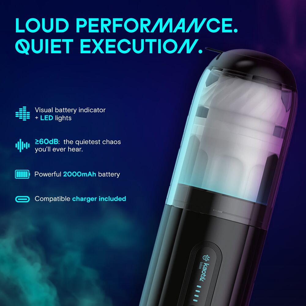 Мастурбаторы с вибрацией - Смарт-мастурбатор Kaotik Labs The Shockwave, режим edging, имитация фрикций 2