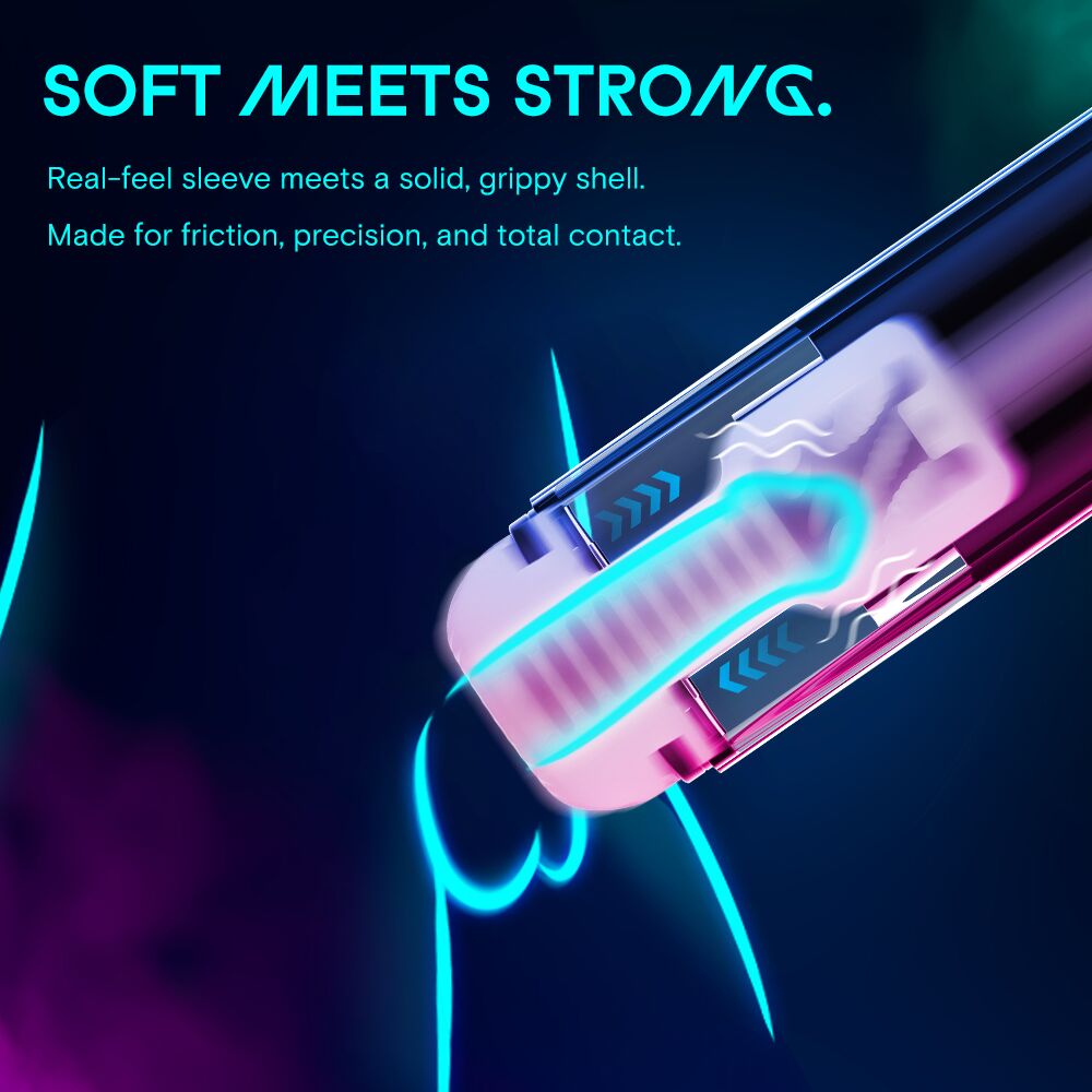 Мастурбаторы с вибрацией - Смарт-мастурбатор Kaotik Labs The Shockwave, режим edging, имитация фрикций 5