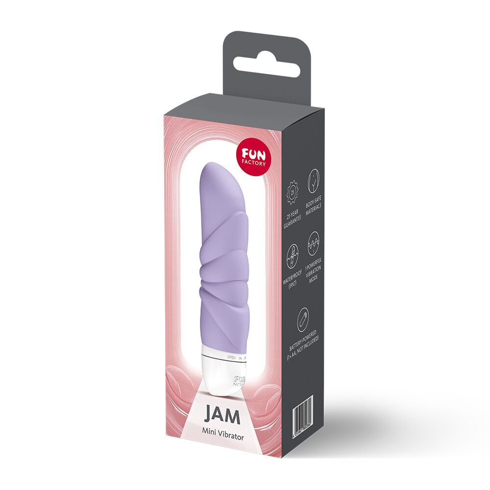 Вібропулі та міні-вібратори - Мінівібратор Fun Factory JAM Purple, підходить для клітора, рельєфний 3