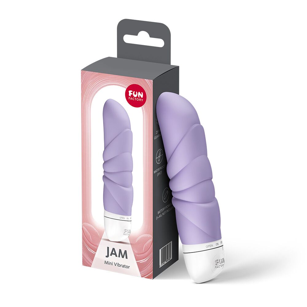 Вібропулі та міні-вібратори - Мінівібратор Fun Factory JAM Purple, підходить для клітора, рельєфний 2