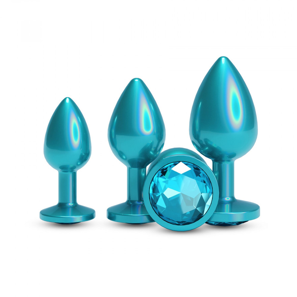 Анальні іграшки - Набір анальних пробок NS Novelties Rear Assets - Trainer Kit - Iridescent Teal - Teal Gem