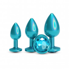Набір анальних пробок NS Novelties Rear Assets - Trainer Kit - Iridescent Teal - Teal Gem
