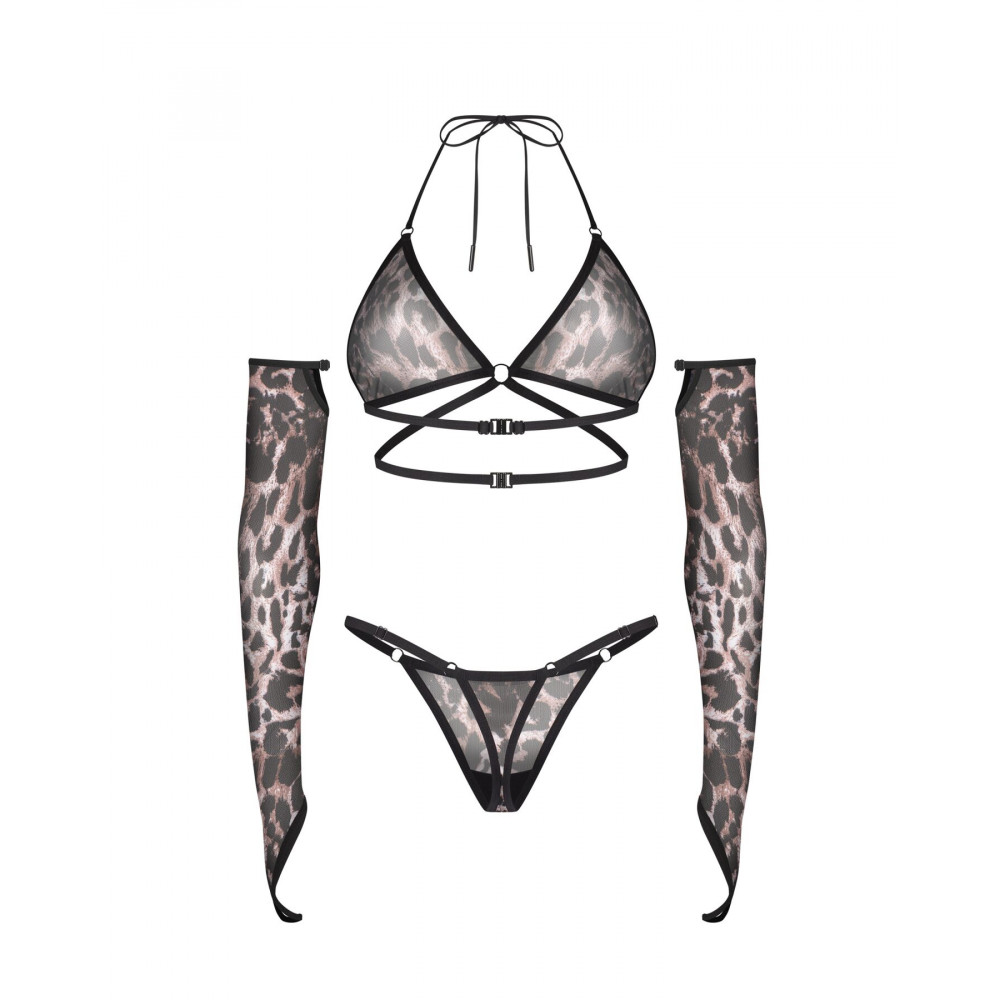 Еротичні комплекти - Комплект Obsessive Addia 3-pcs set L/XL 8