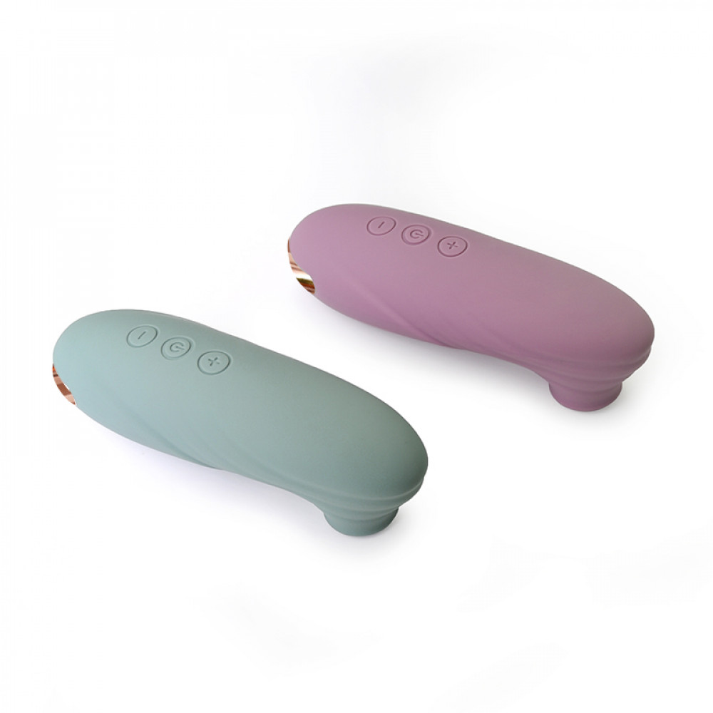 Вібропулі та міні-вібратори - Кліторальний вібратор Sweet Em з вакуумом, сіро-блакитний, 11 см 3