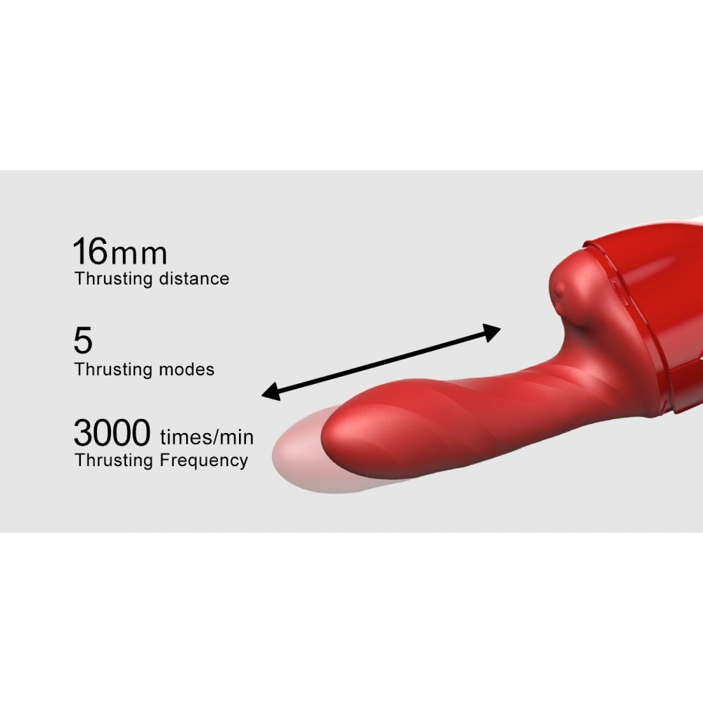 Різне - Вібратор трансформер з обертанням, фрикціями та підігрівом Qingnan No.9, червоний 11