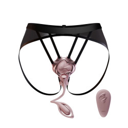 Вибратор-трусики з пультом UPKO UEROS со съемным виброяйцом, розовый