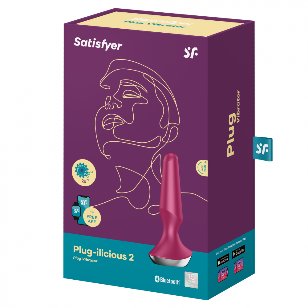 Анальные игрушки - Анальная смарт пробка с вибрацией Plug-ilicious 2 цвет: розовый Satisfyer (Германия) 1