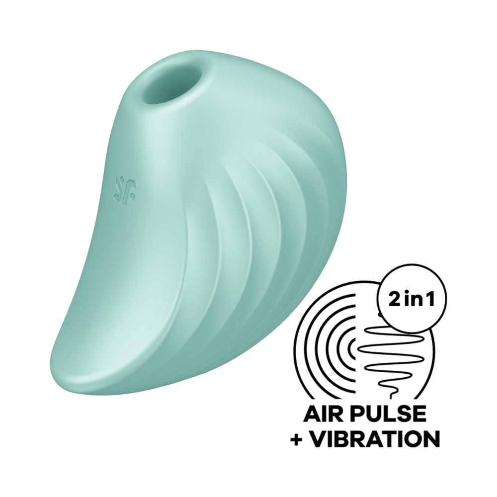 Мастурбатор - Вакуумный стимулятор клитора Pearl Diver цвет: мятный Satisfyer (Германия)