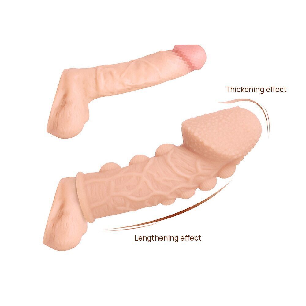 Эрекционные кольца без вибрации - Насадка на член Kokos Extreme Sleeve ES.09 размер S, утолщающая, стимулирующий рельеф 1