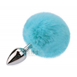 Анальная пробка с хвостом SKN-Z41 Blue ( размер XS )