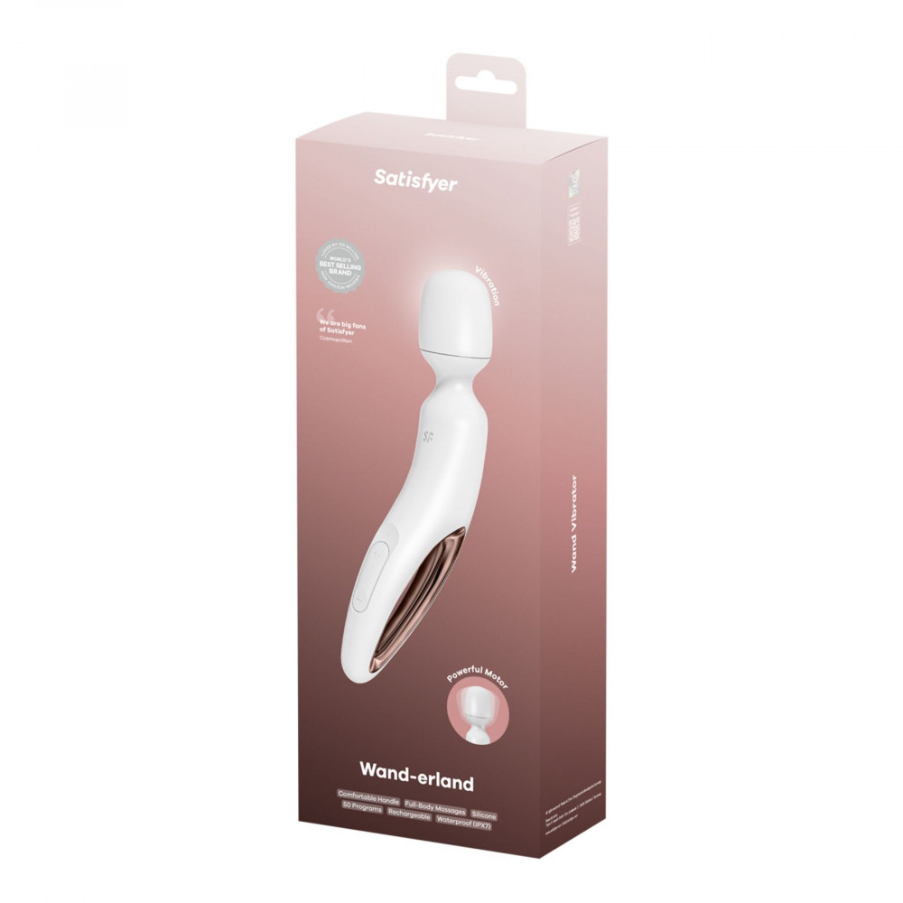 Секс игрушки - Вибромассажер Satisfyer Wand-erland (White/Rosegold) (мятая упаковка!!!) 5