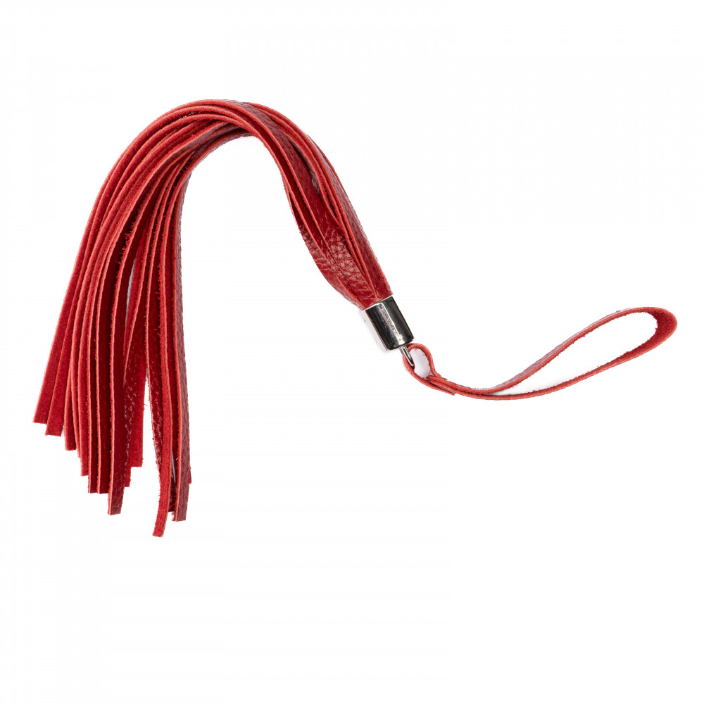 Электростимуляторы - Флоггер из натуральной кожи Flirty Soft Leather - Red, BM-00025 2