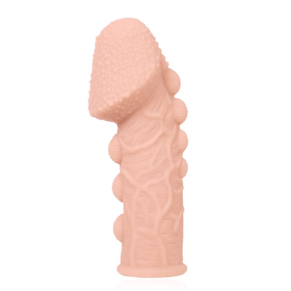 Эрекционные кольца без вибрации - Насадка на член Kokos Extreme Sleeve ES.09 размер S, утолщающая, стимулирующий рельеф