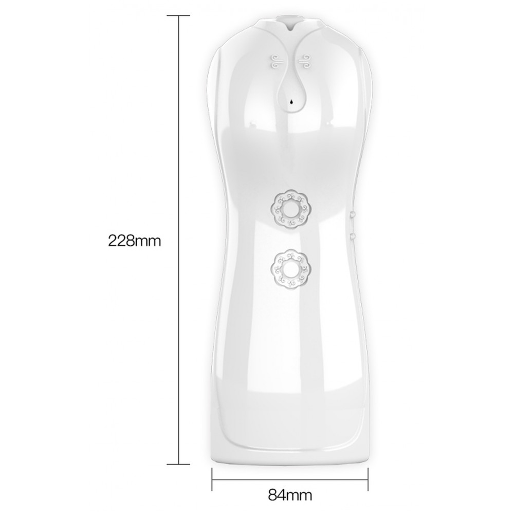 Мастурбаторы вагины - Мастурбатор с вибростимуляцией FOXSHOW Vibrating and Flashing Masturbation Cup White USB 7+7 Function, BS6300038 2